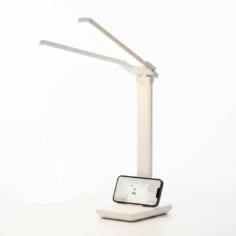 Hepside Double Head LED Desk Lamp Dimmable 3 Color Temperatures USB Touch Control
